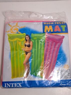 Intex Vintage Wet Set Neon Frost Inflatable Pool Mat 2011, New in Bag 72" x 30"
